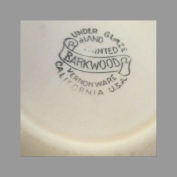 2-Vint Barkwood Vernonware Bread Plates 1950’s 6" California USA Potter - Picture 2 of 4